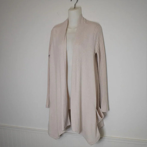 Saturday Sunday by Anthropologie Sz S Open Front Longline Draped Cardigan Duster - Picture 2 of 16